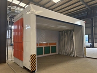 Cabine de peinture mobile télescopique résistante aux intempéries pour travaux de peinture industrielle sur site extérieur