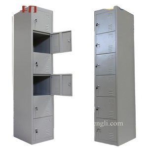 Armoire de rangement en acier à 6 portes / Casier métallique à 6 niveaux / Armoire à 6 compartiments - Product Image 1