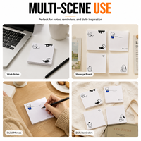 Bloc-notes autocollants mignons à motifs, papier épais, adhésif puissant sans résidu, papeterie portable pour le bureau et l'étude scolaire