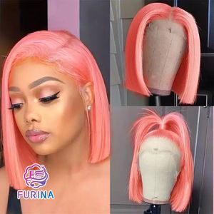 Perruque courte en dentelle frontale, <span class=keywords><strong>simulation</strong></span> de <span class=keywords><strong>cheveux</strong></span> courts, rouge vif, 10 pouces, fibre synthétique haute température - Product Image 4