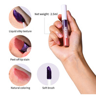 Lakerain 2.5ml Teinte à lèvres peel-off hydratante et repulpante, longue tenue 24h, waterproof, gloss liquide soyeux peel-off