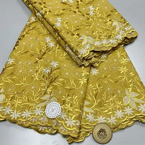 High quality african swiss cotton voile lace 100% cotton laces fabrics for women voile fabric