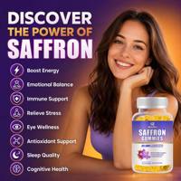 Qbioflex OEM Marque Privée Gommes au Safran Soutien Humeur Sommeil Concentration Détente Équilibre Cortisol 60 Comprimés Complément Alimentaire