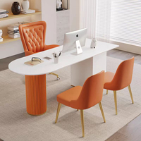 Meubles de bureau de Table de bureau de luxe Nordic Light avec tiroirs bureau moderne en bois massif avec dessus en marbre