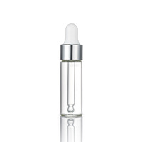 Échantillon gratuit de flacon compte-gouttes en verre transparent circulaire de 1 ml, 2 ml, 3 ml, 5 ml pour crème de soin de la peau, nettoyant visage, gouttes pour les yeux