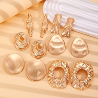 Boucles d'oreilles clous Mylove personnalisées en laiton plaqué or 18 carats, texture froissée, style métal liquide irrégulier, vente en gros