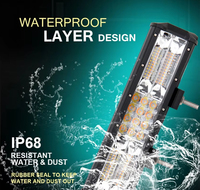 Barra de Luz LED Todoterreno de 30 Pulgadas, Doble Color, con Flash y Luz de Trabajo, Triple Fila, Estroboscópica, IP68 Impermeable, Aluminio Fundido a Presión, 6000 Lúmenes