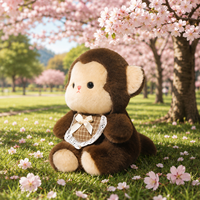 Peluche singe marron mignon personnalisée 20 cm, jouet en peluche doux, certifié EN71 CE, pour enfants