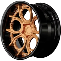 Nouvelles jantes forgées sur mesure 2 pièces à déport profond 18-24 pouces 25mm ET, peintes noir bronze, à rayons en alliage d'aluminium 6061-T6 pour