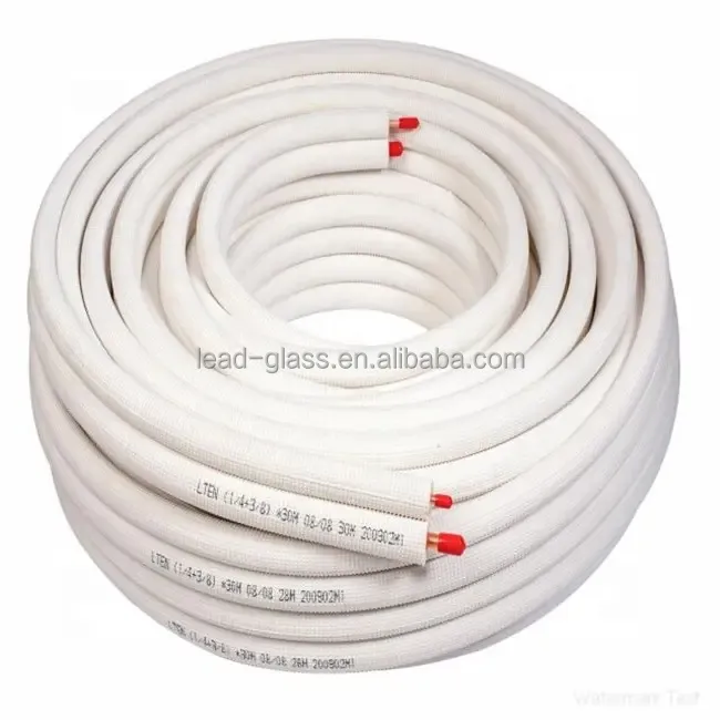 High Quality 1/4'' 3/8'' Inch Twin Insulated Copper Pipe Coils With White PE Insulation