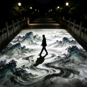ระบบฉายภาพพื้นแบบอินเทอร์แอคทีฟกลางแจ้งสำหรับสวนสาธารณะ รีสอร์ท และสถานที่เชิงพาณิชย์ พร้อมเกมพื้นแบบอินเทอร์แอคทีฟ - Product Image 1