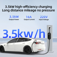 Pengisi Daya EV Portabel IEC 62196 Tipe 2 16A 3.5KW IP54 Tahan Air untuk Penggunaan di Rumah Pengisian Mobil Listrik Kabel 5M