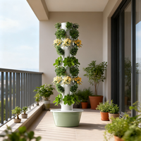 HENLIXO Menara Aeroponik Sistem Pertanian Vertikal Hidroponik untuk Menanam Sayuran di Dalam Ruangan