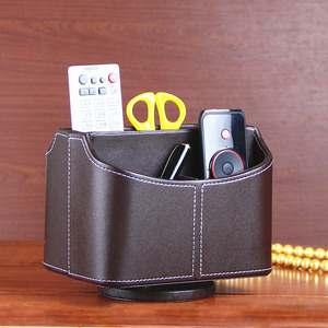 Tùy chỉnh PU da chủ bút 360 xoay bàn tổ chức da màu đen phương tiện truyền thông điều khiển từ xa chủ - Product Image 6