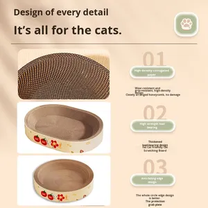 Cama para Gatos Integrada com Arranhador Oval Gigante de Alta Qualidade, Resistente ao Desgaste, para Todas as Estações - Product Image 4