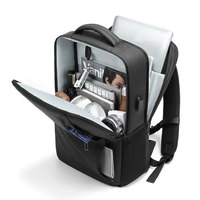 Nouveau Sac à Dos d'Ordinateur en Nylon Imperméable Style Britannique Décontracté pour Affaires et Voyage avec Sangle à Coussin d'Air Rechargeable