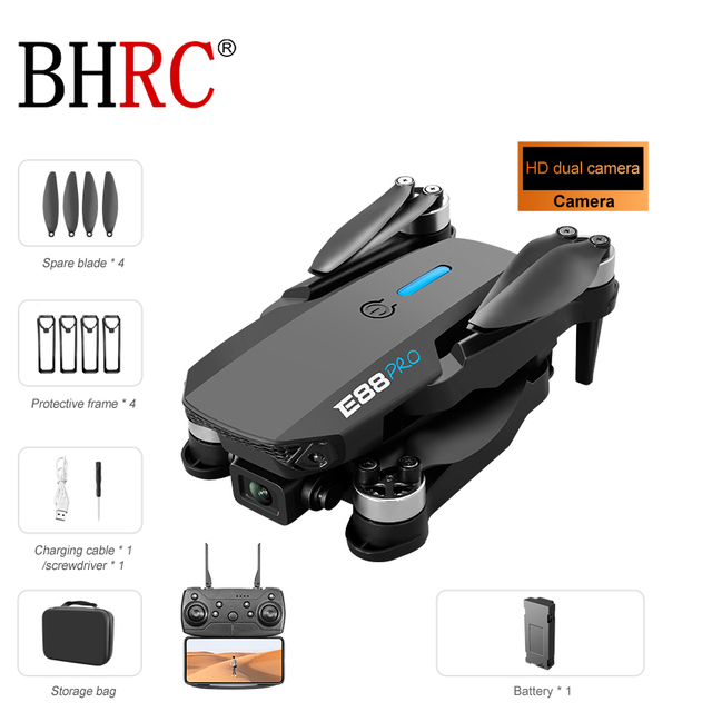 Wholesale Mobile Control WiFi High-definition Image Transmission Custom Mini E88 Pro Quadcopter Drones with 4k HD Dual Camera