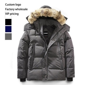 Customized Luxury <b>Top</b>-quality Parka Down Jacket Men with a Wolf Fur Hood Canadian Men's Down Jacket for Winter With Dust Bag - Product Image 1