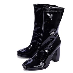 Bottes pour femmes, nouvelle mode, talons épais, hauteur de la cheville, bottes d'hiver pour femmes - Product Image 2