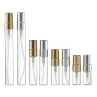 Mini flacons de parfum en verre transparent 2ml 3ml 5ml 10ml Flacons pulvérisateurs avec boîte en papier et impression de logo MOQ 100 pièces