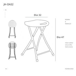 <span class=keywords><strong>Banc</strong></span> pliable <span class=keywords><strong>blanc</strong></span> avec cadre en métal, 1 <span class=keywords><strong>banc</strong></span> populaire américain et américain, facile à transporter, <span class=keywords><strong>petit</strong></span> tabouret rond et pliant - Product Image 4