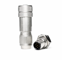 Connecteur industriel circulaire Bexkom M16 6 broches femelle à montage sur panneau IP67 avec coupelle à souder et boîtier métallique pour alimentation et signal