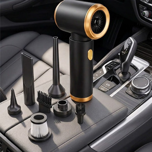 Aspirateur de voiture sans fil double fonction aspiration-soufflage ; Mini souffleur de poussière portable compact à haute aspiration intégré - Product Image 4