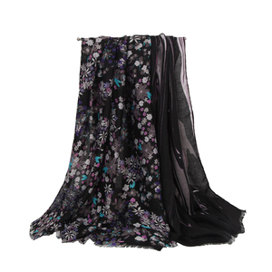 Pañuelo Ligero de Seda Satinada de 100 GSM para Mujer, 180x90cm, Estampado Floral de Doble Cara, Chal Suave y Elegante - Product Image 2