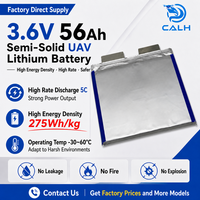 Batterie semi-solide CALH 3.6V 56Ah SIC, densité 275Wh/kg, décharge à haut débit 5C, 56000mAh, batterie de drone pour FPV UAV