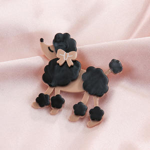 Nouvelle mode caniche broche élégante lumière luxe Simple dessin animé mignon cheveux bouclés chien poitrine bijoux - Product Image 4
