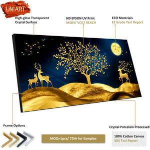لوحات فنية جدارية من UNIART بطباعة على قماش المناظر الطبيعية ، لوحات جدارية ذهبية ، لوحات زجاجية ، لوحات قماشية ديكورية منزلية - Product Image 2