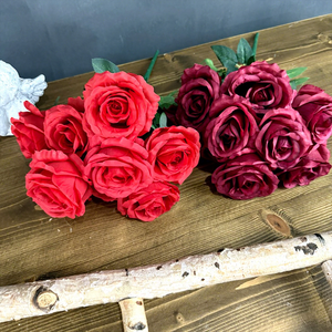 Handgefertigter Simulierter Seidenrosenstrauß - 9 Köpfe <span class=keywords><strong>Anna</strong></span> Rose Modernes Design Modische Wasserfeste FANCY Marke für Hochzeiten & Geburtstage - Product Image 5