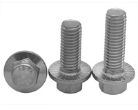 Baut dan Mur Kepala Heksagonal Flens Baja Tahan Karat Berbagai Ukuran Galvanis Unc Grade 5 8.8 M2 M8 M6 M9 M10 M6x25 M8x65