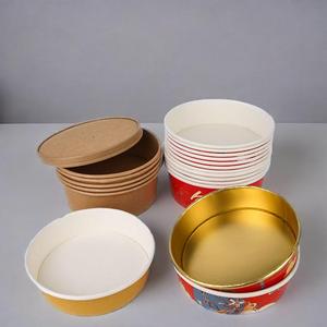 800ml 1000ML 1300ML Bol en papier à salade kraft rond jetable de grande taille de qualité alimentaire avec couvercle - Product Image 6