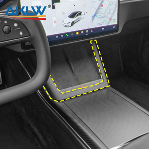 Accessori <span class=keywords><strong>interni</strong></span> <span class=keywords><strong>auto</strong></span> per Tesla modello S 2023 in vera fibra di carbonio pannello di ricarica schermo centrale pannello decorativo telaio - Product Image 6