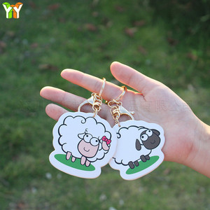 New cartoon leather sheep keychain, student backpack pendant, creative <b>car</b> <b>key</b> <b>ring</b>. - Product Image 1