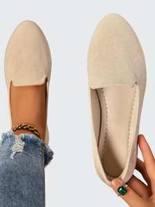 Женские модные недорогие повседневные летние лоферы из черного хлопка и бежевой искусственной кожи, легкие, с мягкой стелькой, без застежек - Product Image 1