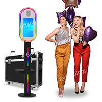 Photomaton vertical électrique avec écran, impression instantanée, compatible SLR, équipement de photographie à 360 degrés, métal, Wi-Fi activé