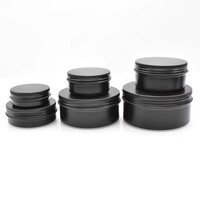 Großhandel Mattschwarze Schraubverschluss-Dose 1oz 10g 20g 30g 50g 60g 80g 100g 120g 150g Benutzerdefiniertes Logo Kerzen-Creme-Sheabutter-Behälter