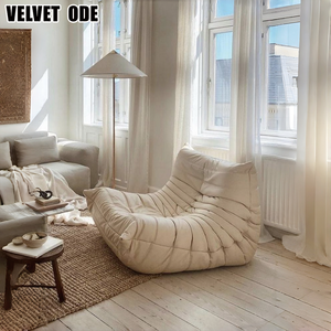 Indispensable : Chaise longue Caterpillar en tissu froissé, forme emblématique chic parisienne, idéale pour mur <span class=keywords><strong>de</strong></span> photos, inspirée du style To-go - Product Image 6