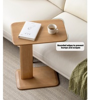 Table d'appoint nordique en bois massif, table d'appoint de canapé pour salon, table d'appoint simple, étagère, table de chevet réglable, bureau mobile