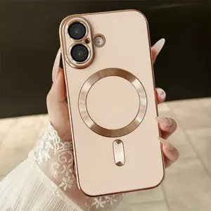 Funda Protectora para Teléfono con Recubrimiento de Esmalte de Color Suave para <span class=keywords><strong>iPhone</strong></span> 16 15 14 Plus 13 <span class=keywords><strong>12</strong></span> 11 Pro Max Transparente Magnética para Carga Inalámbrica - Product Image 3