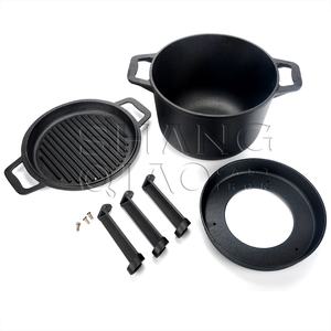<span class=keywords><strong>Pot</strong></span> en fonte émaillée à trois pattes robuste avec couvercle pour <span class=keywords><strong>pot</strong></span> à pression en fonte pour ragoût extérieur - Product Image 1
