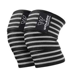 Premium Elastic <b>Knee</b> Wraps for Weightlifting Powerlifting Squat Training and Fitness <b>Exercise</b> Support For Unisex. - Product Image 1