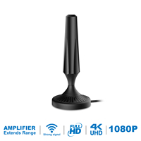 HD Digitale TV-antenne Klein Binnen/Buiten Gebruik Inclusief Magnetische Basis en 360° Ontvangst Ondersteuning Smart 4K 1080P Fire