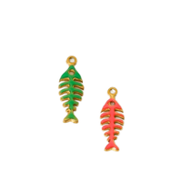 Collier et bracelet DIY en acier inoxydable plaqué or avec pendentif goutte d'huile, os de poisson, strass et frites à la française