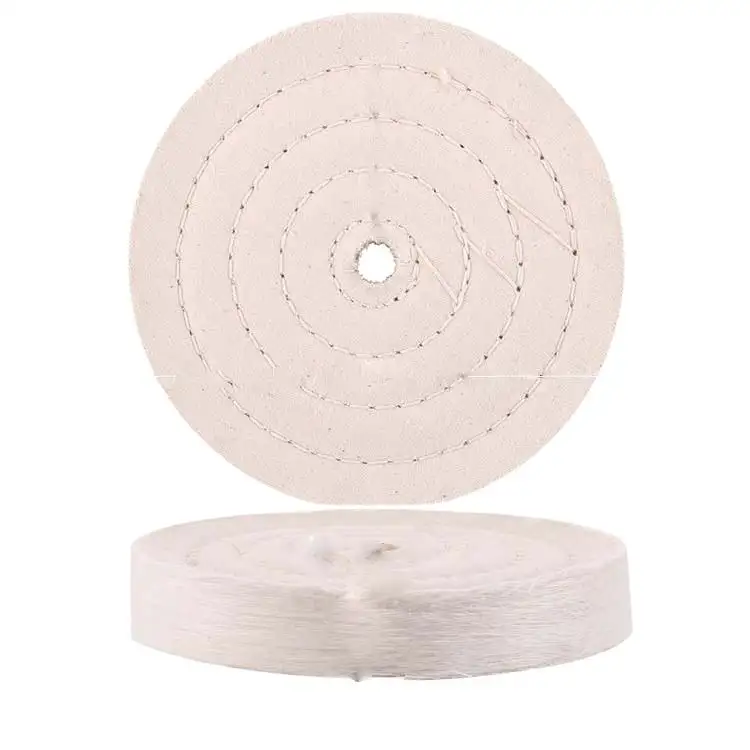 Roda de polimento de pano de algodão branco com laca vermelha 60/60 barata
