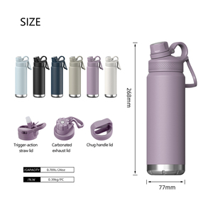 <span class=keywords><strong>Botella</strong></span> de Agua Deportiva de Metal Negra con Logotipo Personalizado de Súper Calidad, <span class=keywords><strong>Botella</strong></span> de Agua Aislada al Vacío de Acero Inoxidable de <span class=keywords><strong>Doble</strong></span> Pared de 24 oz - Product Image 3