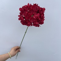 Fleurs d'hortensia en tissu de soie artificielle, 117 pétales, multicolores, sphériques, style naturel, décoration de mariage et de maison