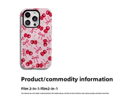 Coque de téléphone portable magnétique 2-en-1 style Ins avec motif cerise et transfert thermique, design antichoc double couche pour iPhone 17